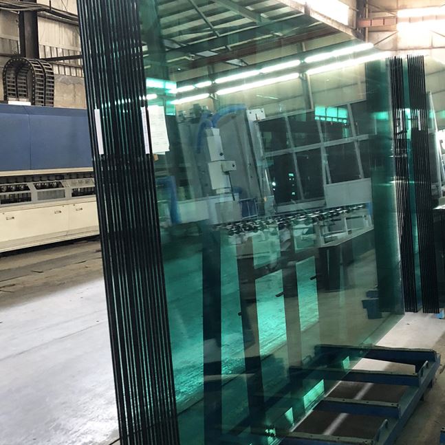 Squash court glass panels